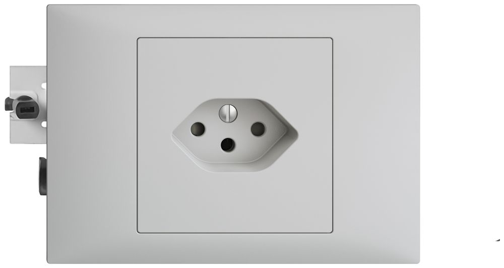 EB-Steckdose EDIZIOdue T13 hellgrau 45…69mm