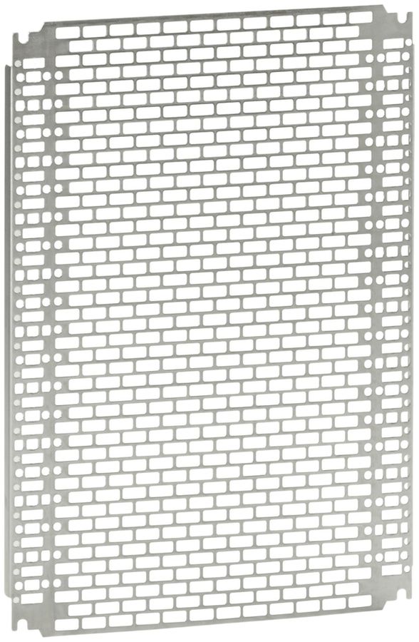 Plaque de montage Legrand perforée pour armoire 300×200mm, zing.