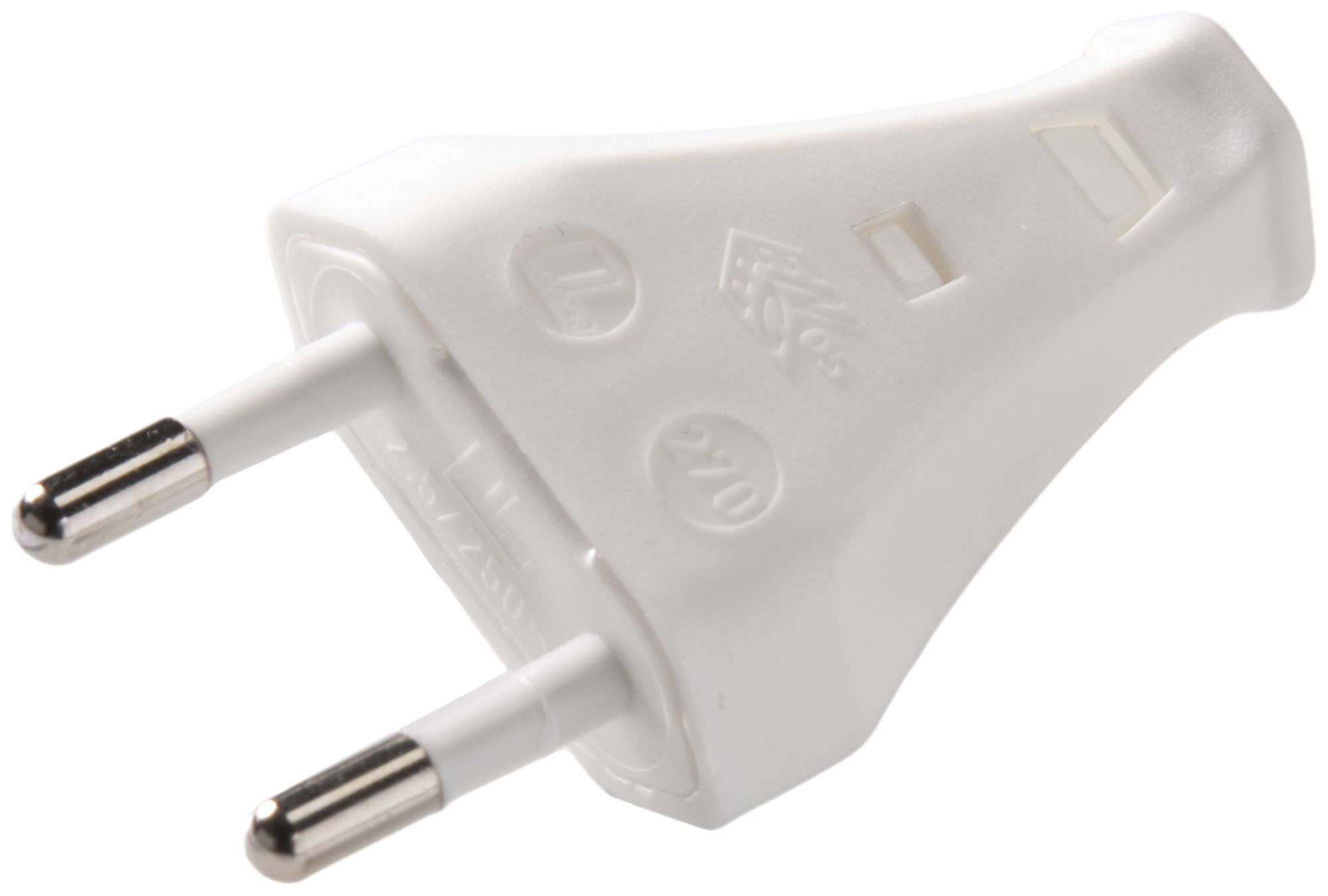 Stecker T26 ELBRO 2L 2.5A 250V 2×0.5…0.75mm² weiss
