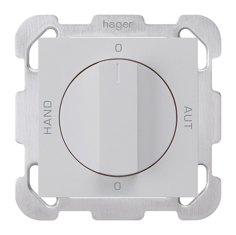Interruttore rotativo INC 0-Hand-0-Aut. kallysto 2/1L grigio chiaro con manopola