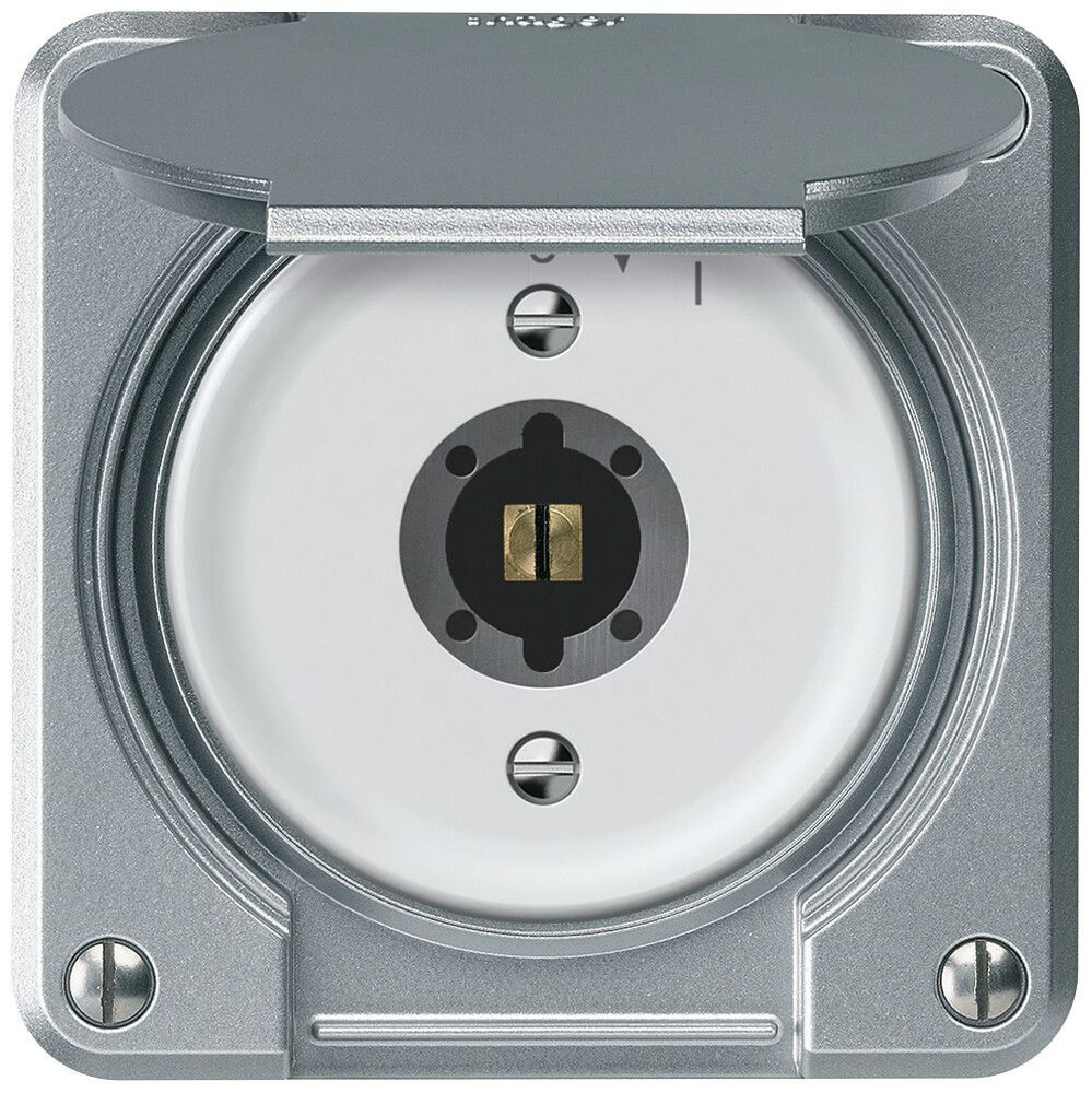 Schlüsselschwenktaster robusto 2P 2NO 20A 250V 86×86mm Aluminium