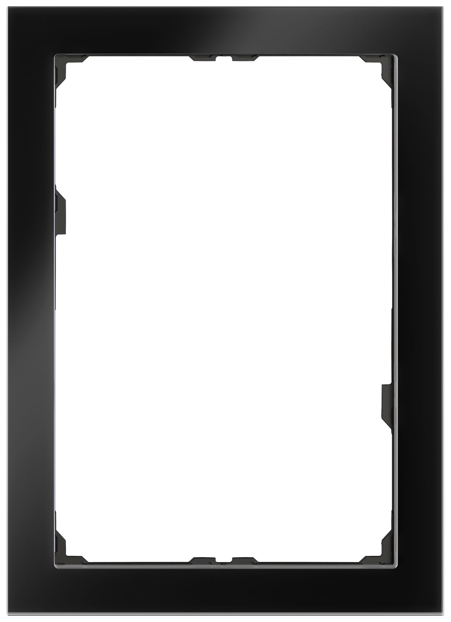 UP-Abdeckrahmen EDIZIO.liv prestige SNAPFIX® f.Panel 214×154mm glas schwarz