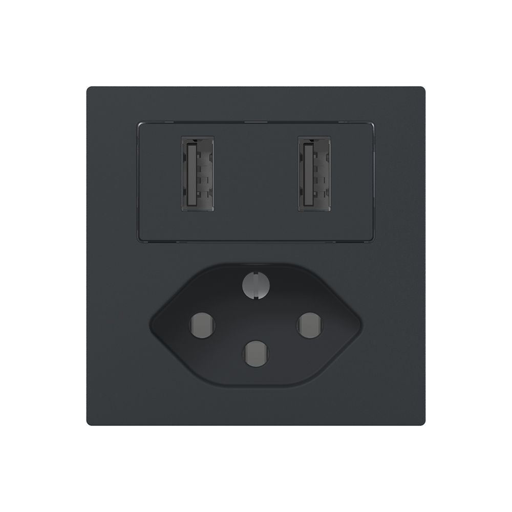 Prise de charge USB+T13 SIDUS E 240V max.2400mA anthracite