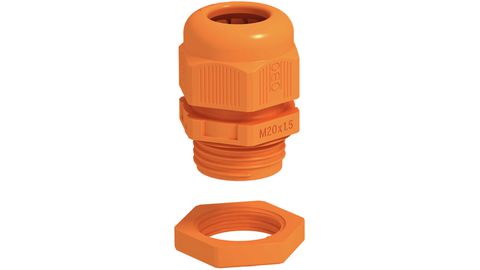 Orange mit Gegenmutter und Zugentlastung