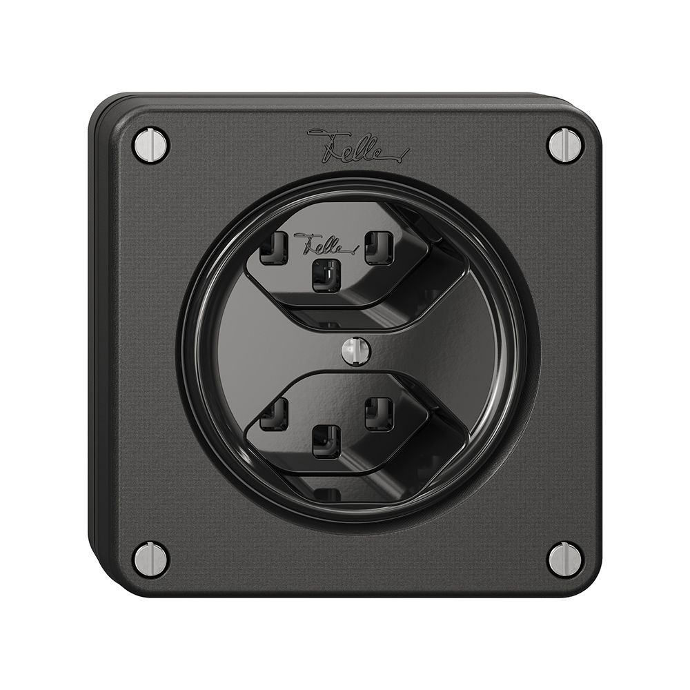 Prise NUPU NEVO, 2×T23, noir