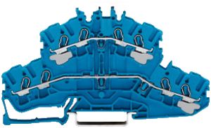 Borne 2 étages WAGO 4L, N/N bleu