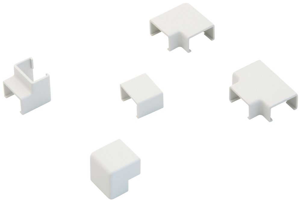 Kit di raccordo Plasfix 16×10 bianco canale mini (blister 7 pezzi)