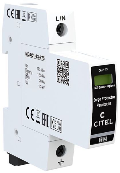 Parafulmine  Citel DAC1-13S-10-275 tipo 1+2, 1-polo