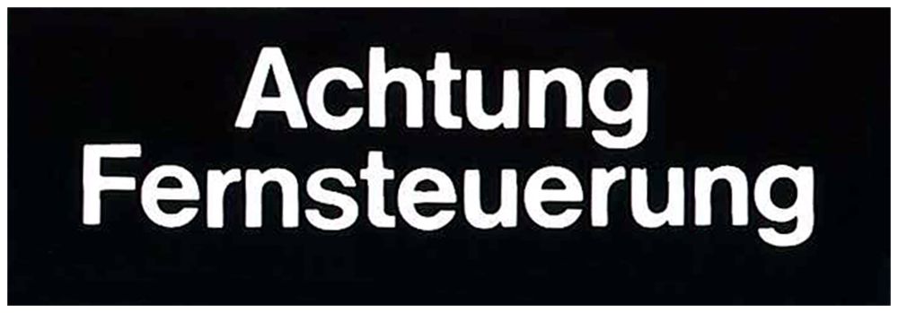 Klebeschild (Achtung Fernsteuerung) 60×20mm