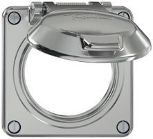 Partie supérieure ELEMENT SNAPFIX® avec clapet pour prises IP20 Ø60mm alu