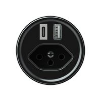 USB-Ladesteckdose origin 1×USB-A 1×USB-C 3000mA 5V mit Typ 13 schwarz