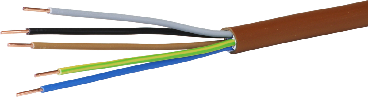 Installationskabel FE0 5×1.5mm² 3LNPE braun Dca