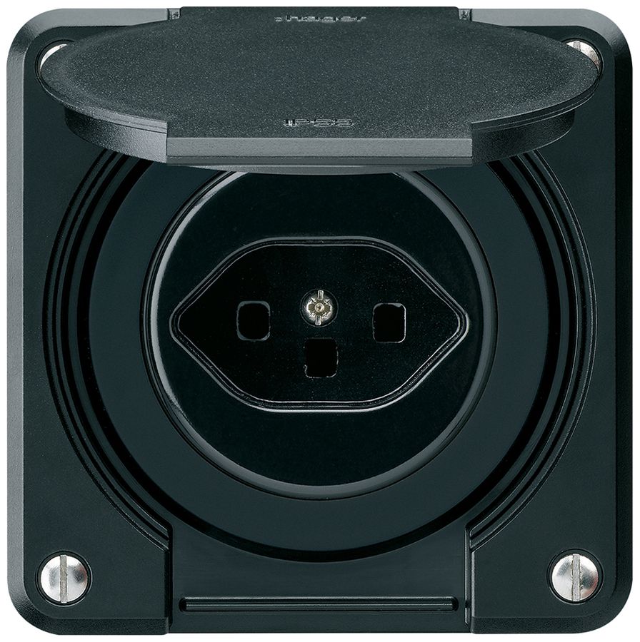 Prise ENC robusto C type 23 noir avec bornes à fiches