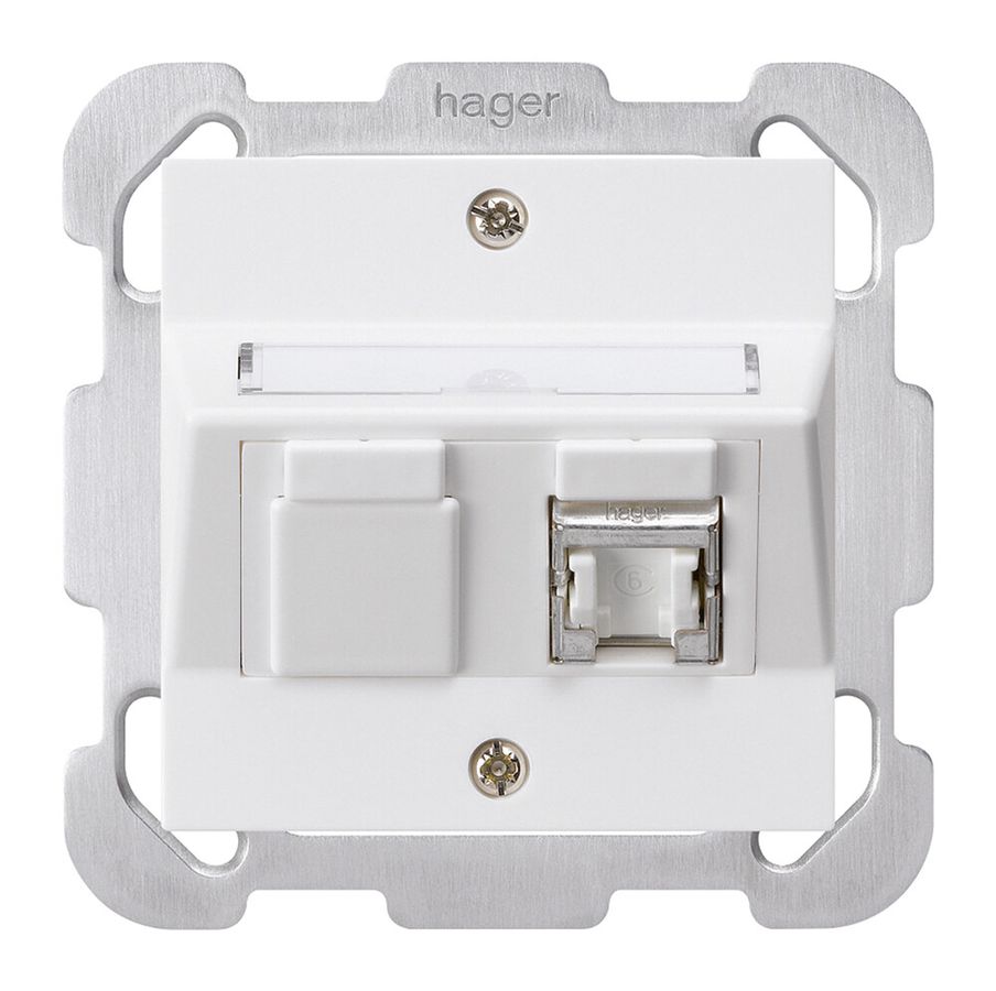 UP-Montage-Set kallysto B Kat.6 1RJ45/s weiss