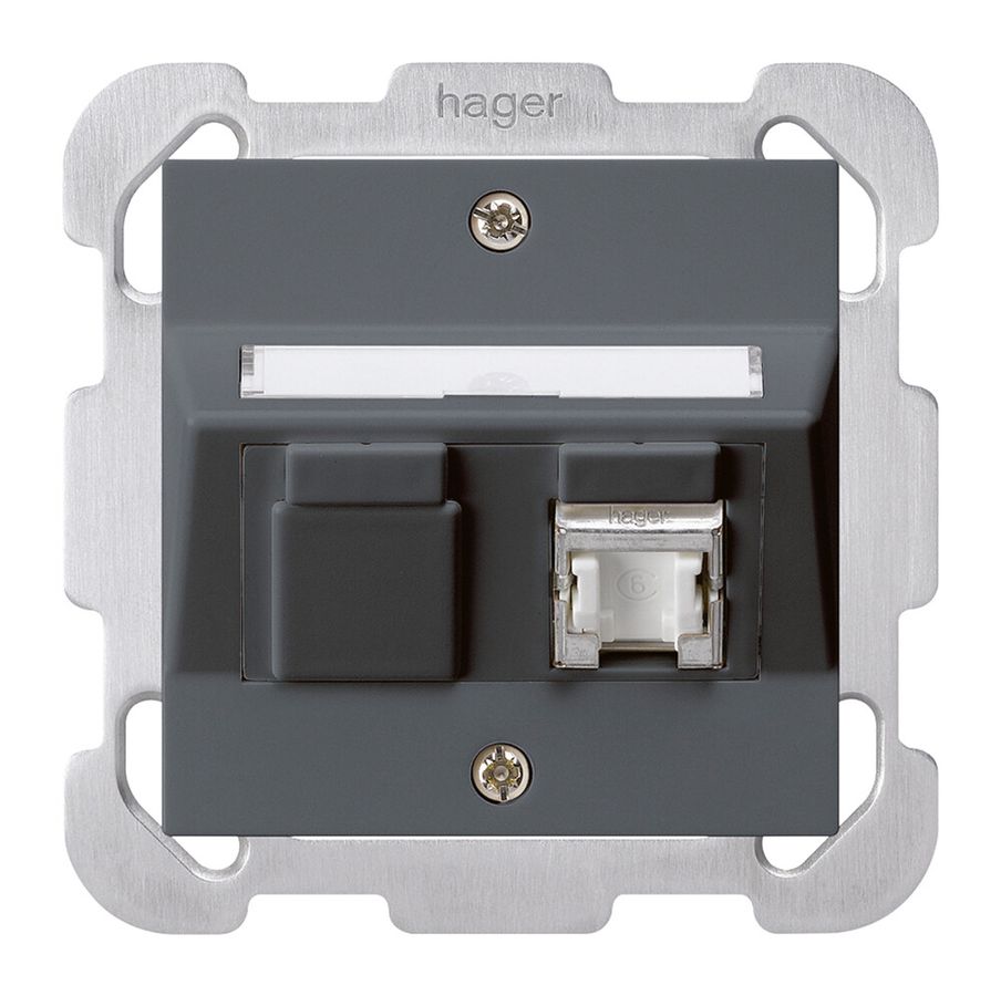 UP-Montage-Set kallysto B Kat.6 1RJ45/s anthrazit
