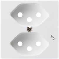 Frontplatte kallysto 2×T13/1 60×60 weiss für Steckdose 2×T13/1