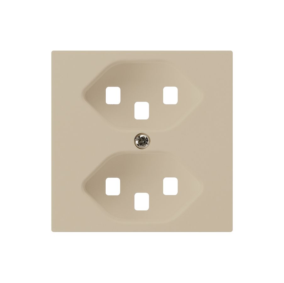 Frontplatte kallysto 2×T23 beige 60×60mm für Steckdose 2×T23
