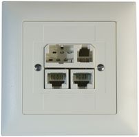 Presa di raccordo INC T+T/2×RJ45/RJ11/u ADSL ITplus EDIZIOdue bianco