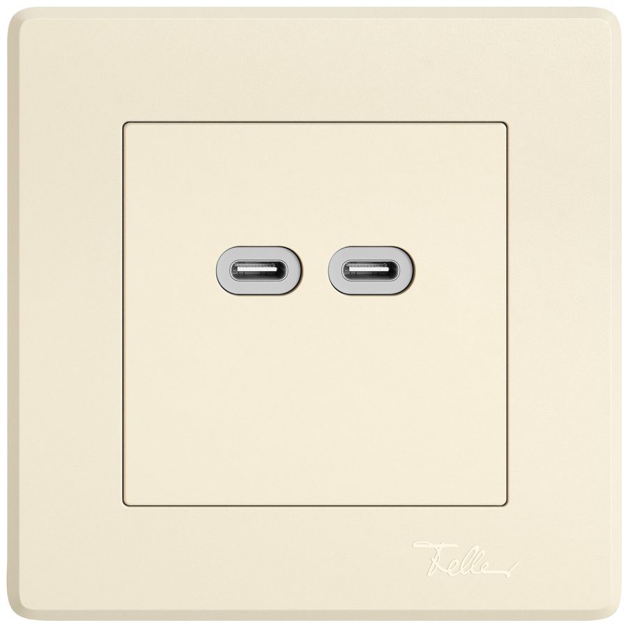 UP-USB-Ladesteckdose EDIZIO.liv SNAPFIX® 230VAC 18W 2×USB Typ C cr