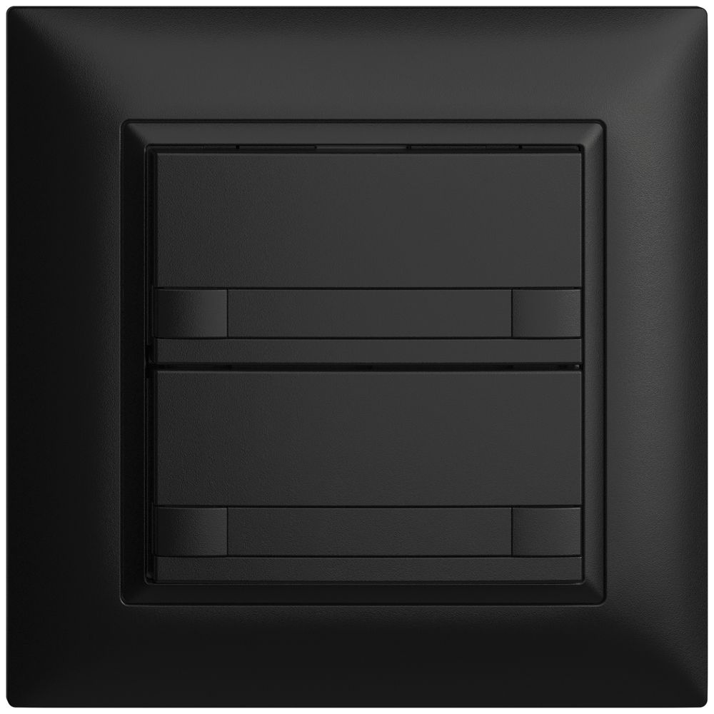 Poussoir ENC KNX 2× EDIZIOdue colore noir RGB sans LED avec insert papier