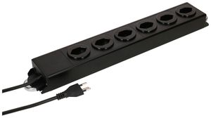 Presa multipla MH POWER LINE 10A 6×T13 1.5m nero-nero 2×magnete