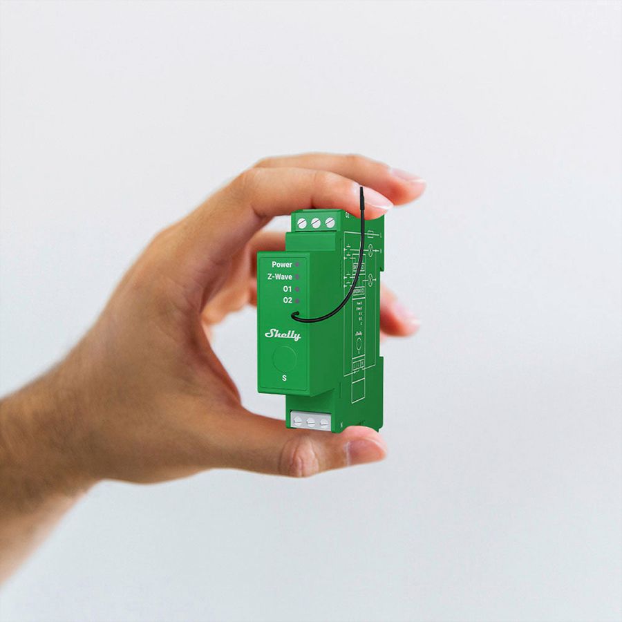 REG-RF-Dimmaktor Shelly Wave Pro 2PM Dimmer Z-Wave 1×Ausg 1TE