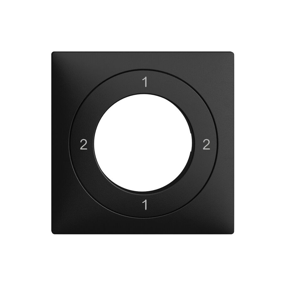 Frontset EDIZIOdue 2-1-2-1 schwarz 60×60mm für Schlüsselschalter
