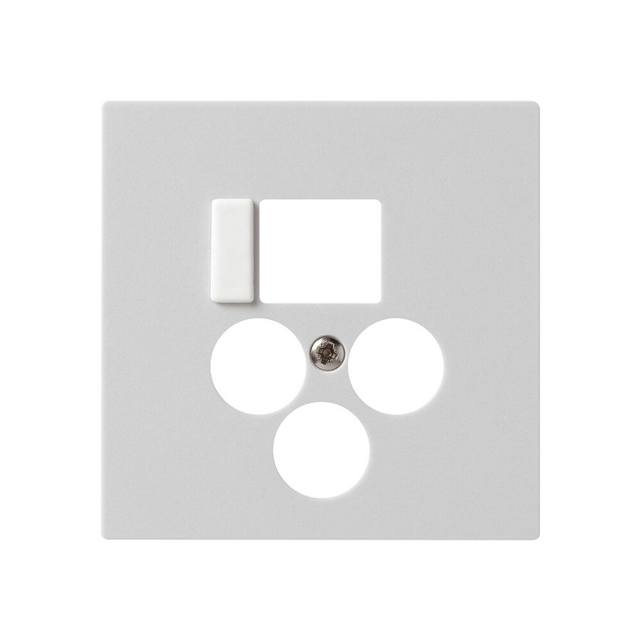 Placca frontale 3×Koax+1×RJ45 kallysto multimedia R&M grigio chiaro