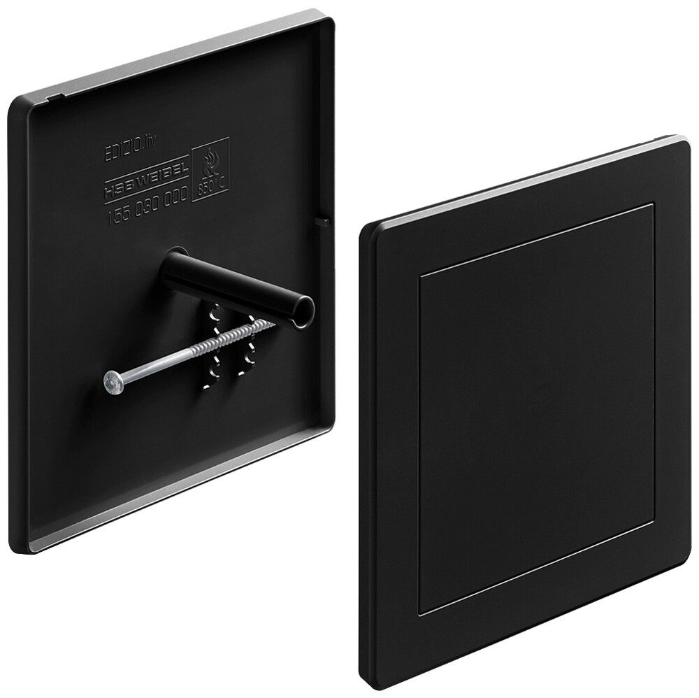 Steckdeckel HSB Weibel 130×130mm Design EDIZIO.liv Kunststoff schwarz
