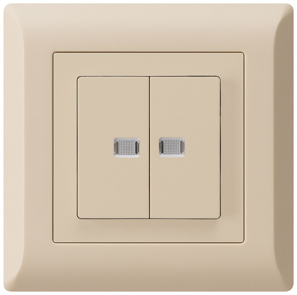 UP-Leuchttaster kallysto.line 2×A-R/1P mit 2 Linsen beige