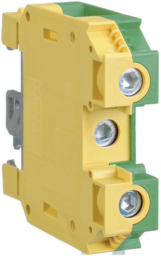 Morsetto di passaggio Hager 35mm², PE, a vite, larghezza 63mm