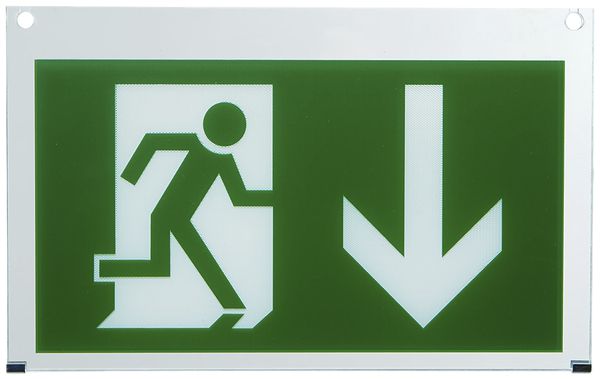 Vetro acrilico freccia sotto da due parti