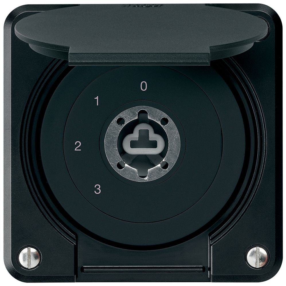 Interruttore a chiave INC robusto IP55 con copertura senza cilindro S5/1P nero