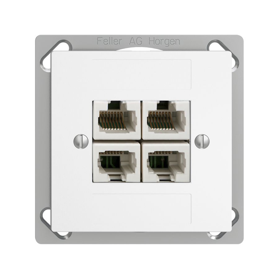 Prise INC 4×RJ45/u 4P sép.EDIZIOdue blanc ITplus