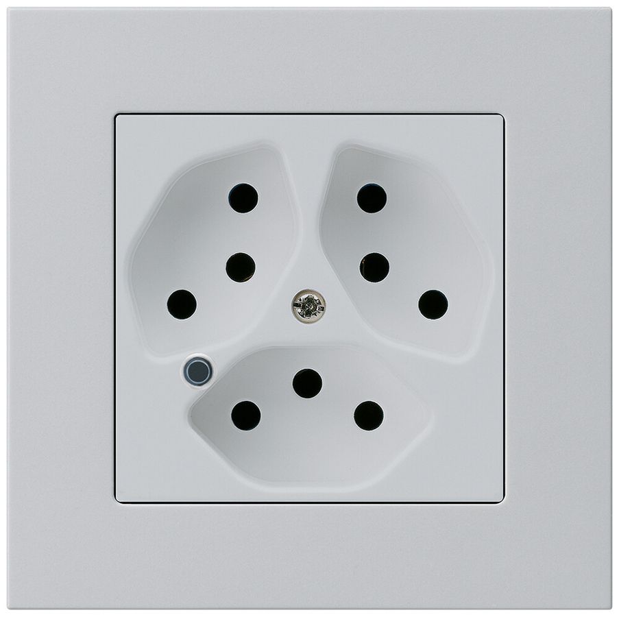 Presa INC Hager kallysto.pro 3×T13 illuminato C grigio chiaro