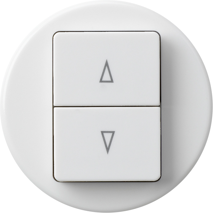 Interruttore per tapparella basico bianco con 2 tasti di comando