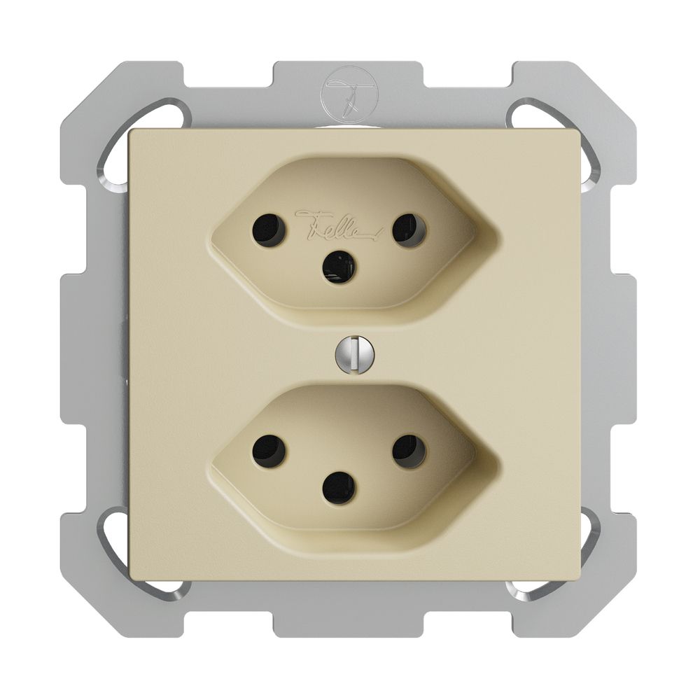 UP-Steckdose EDIZIOdue 2×T13 vanille mit Shutter