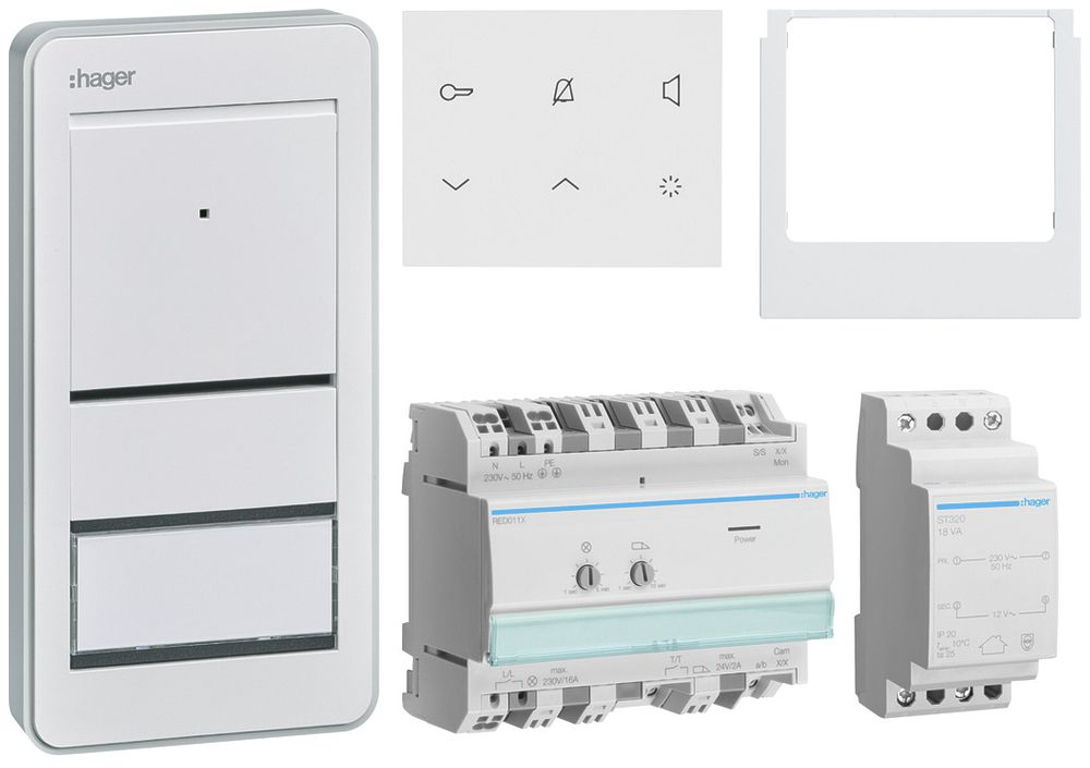 Kit audio elcom.home p.1appartamento postazione interna bianco/esterna bianco