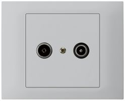 EB-Antennendose kallysto TV-R 19dB Durchgangsdose hellgrau