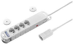 Steckdosenleiste STEBA VARIABL 4×T13 mit Kabel 3m T113 10A 230V IP20 weiss