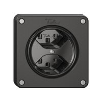 Steckdose NEVO, 2×T23, schwarz