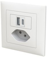 UP-USB-Ladesteckdose ABB Sidus 1×USB-A 1×USB-C + T13 3000mA OUT:5V ws