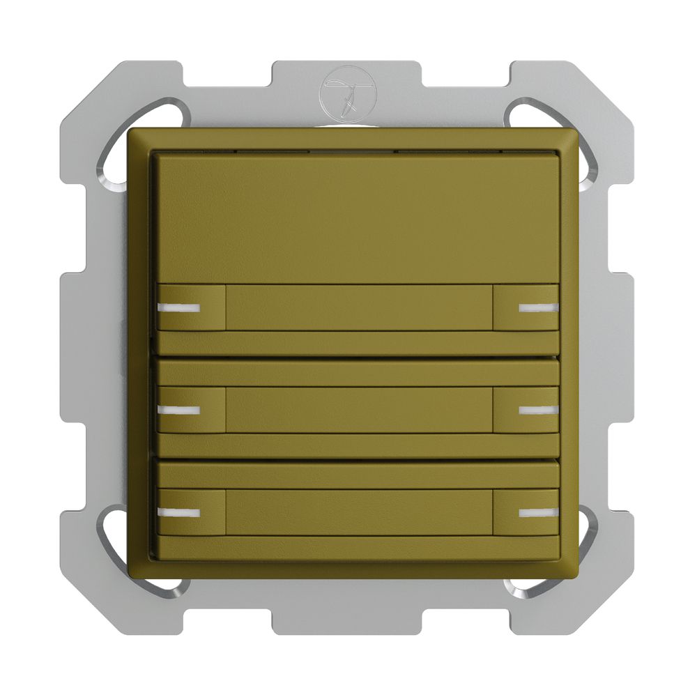 UP-KNX-Taster RGB EDUE, 250mW, m.RGB-LED, m.Papier., 6×Taste, 1×Tastenb., ov