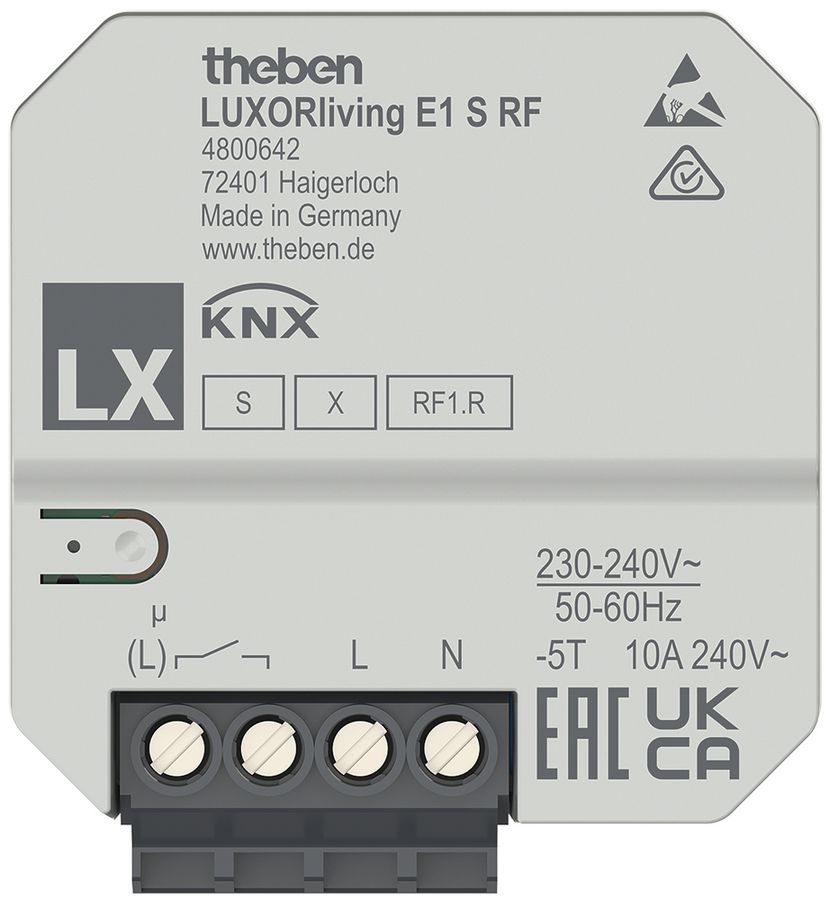 Actionneur de chauffage RF KNX ENC Theben LUXORliving E1 S RF 1 canal