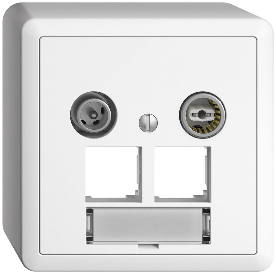 Prise multimédia AP EDIZIOdue FX.54 EASYNET 4dB, p.2×RJ45 S-One, blanc