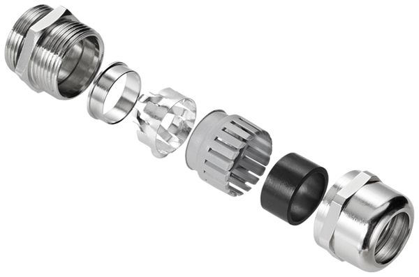 Kabelverschraubung WM VG M12 - MS 1/EMV M12 1.5×3…6.5mm Messing IP68 Silber