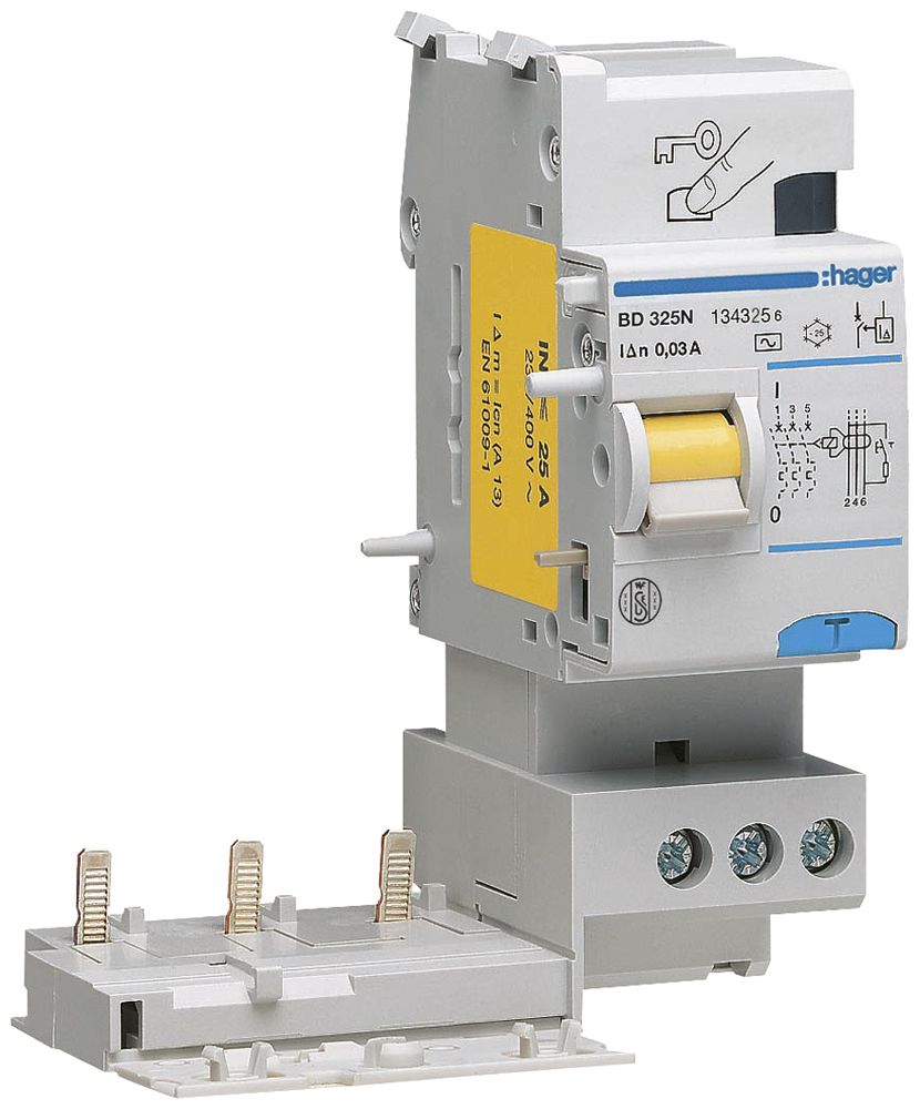 Blocco differenziale Hager 3P 400V 0.03A 25A 2UM