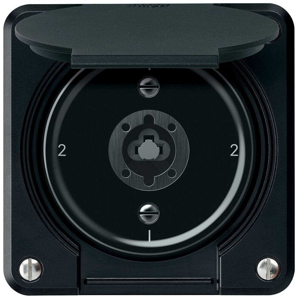 Interruttore a chiave robusto deviatore 16A 250V 86×86mm nero