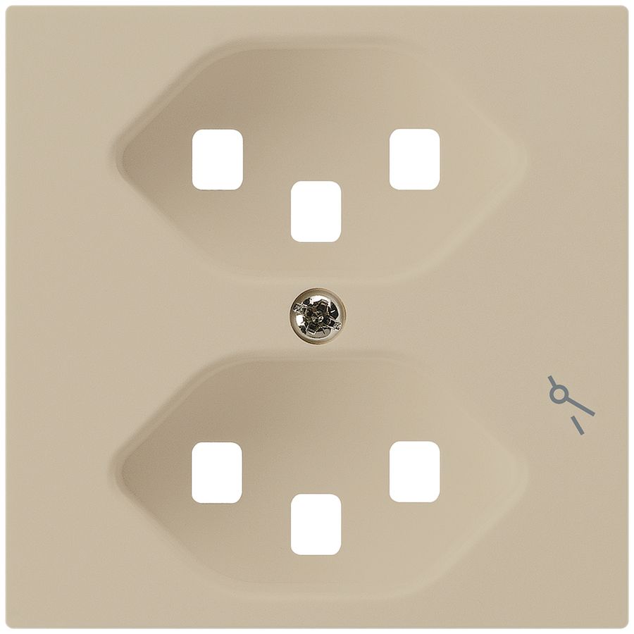 Piastra frontale per presa Hager kallysto 2×T23 1×S H beige