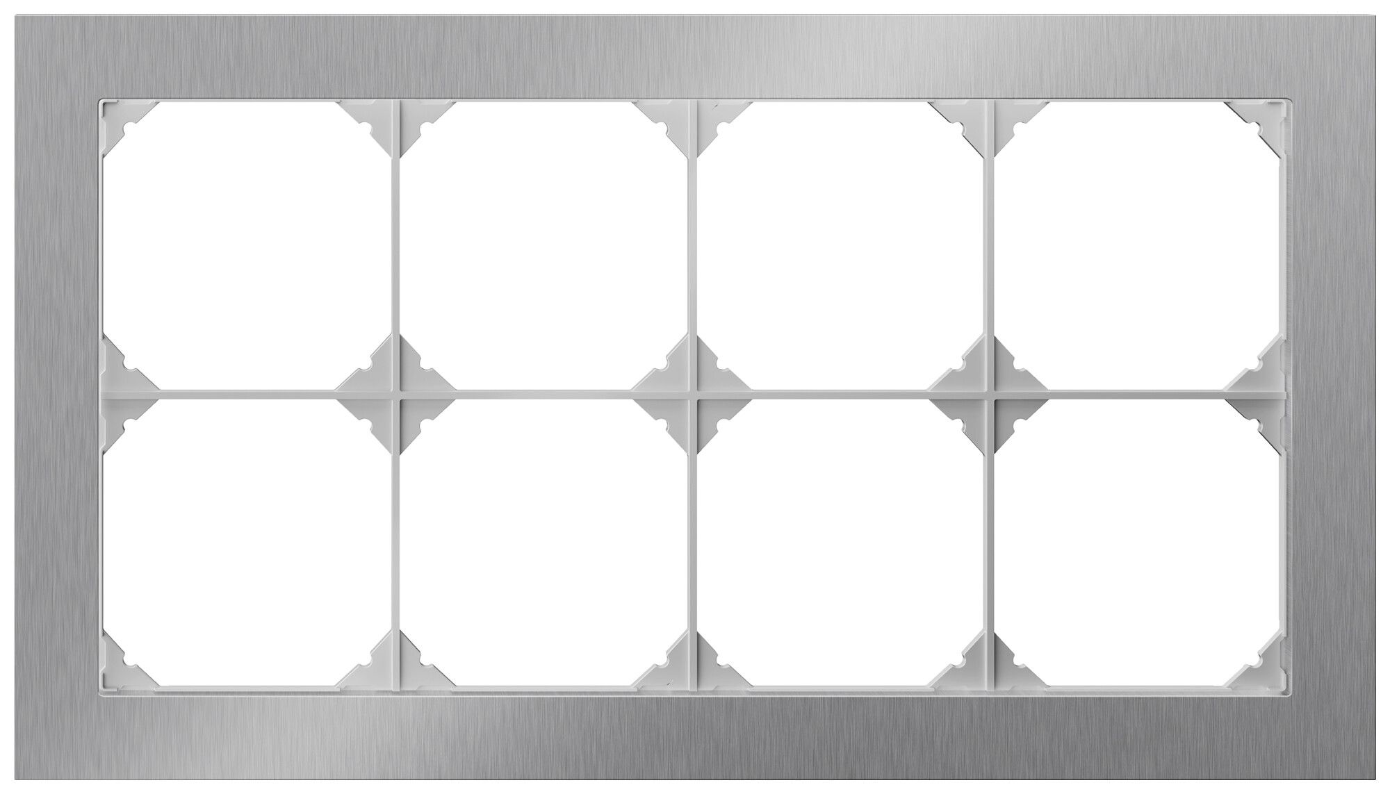 Cadre de recouvrement ENC EDIZIO.liv prestige SNAPFIX® 2×4 274×154mm acier af.Cr